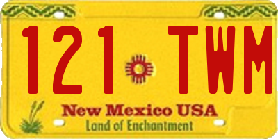 NM license plate 121TWM