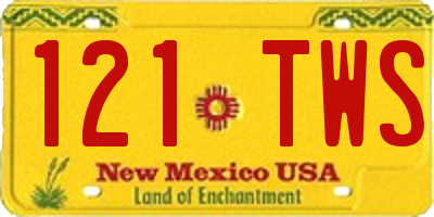 NM license plate 121TWS