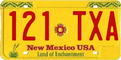 NM license plate 121TXA