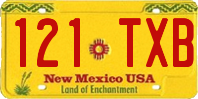 NM license plate 121TXB