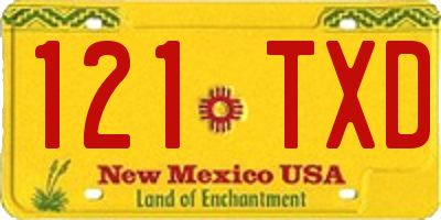 NM license plate 121TXD