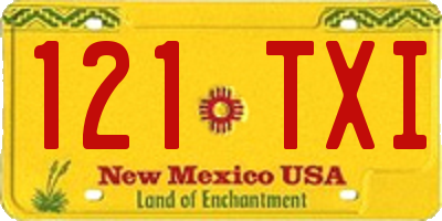 NM license plate 121TXI