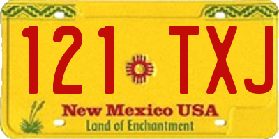 NM license plate 121TXJ