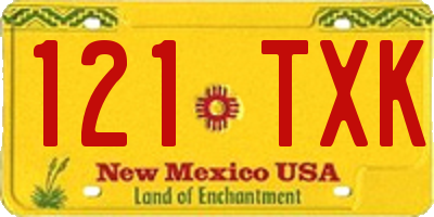 NM license plate 121TXK