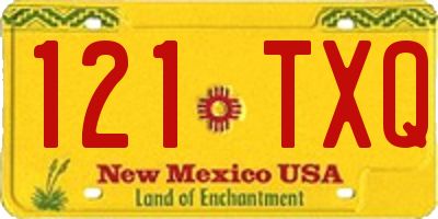 NM license plate 121TXQ