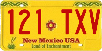 NM license plate 121TXV
