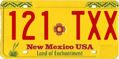 NM license plate 121TXX