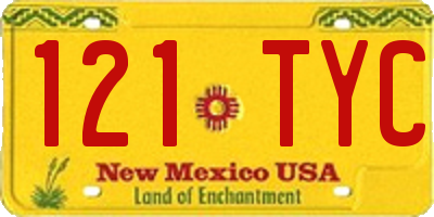 NM license plate 121TYC
