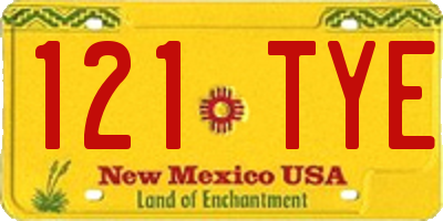 NM license plate 121TYE