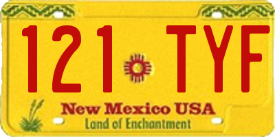 NM license plate 121TYF