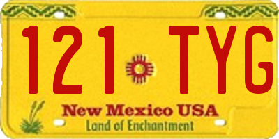 NM license plate 121TYG