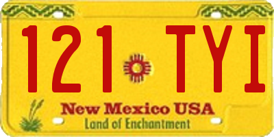NM license plate 121TYI