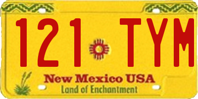 NM license plate 121TYM