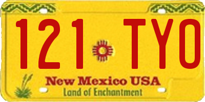 NM license plate 121TYO