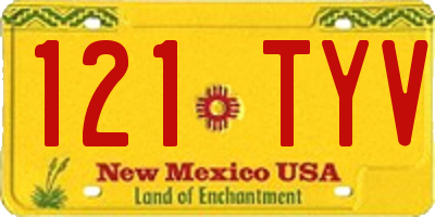 NM license plate 121TYV