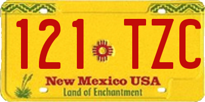 NM license plate 121TZC