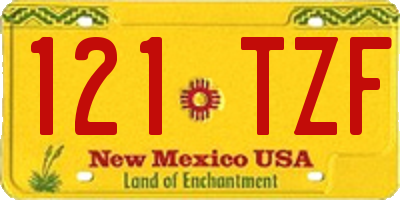NM license plate 121TZF