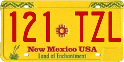 NM license plate 121TZL