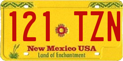 NM license plate 121TZN