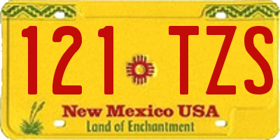 NM license plate 121TZS