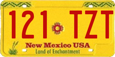 NM license plate 121TZT