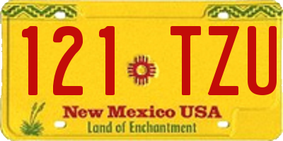 NM license plate 121TZU