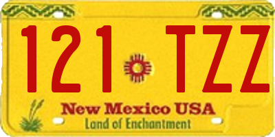 NM license plate 121TZZ