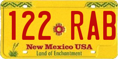 NM license plate 122RAB