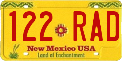 NM license plate 122RAD
