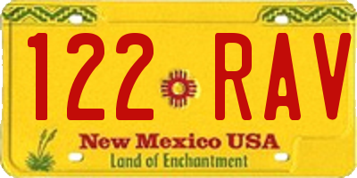 NM license plate 122RAV