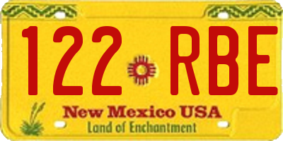 NM license plate 122RBE