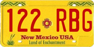 NM license plate 122RBG