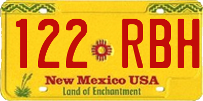 NM license plate 122RBH