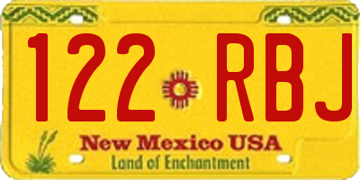 NM license plate 122RBJ