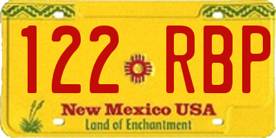 NM license plate 122RBP