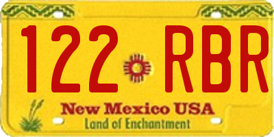 NM license plate 122RBR
