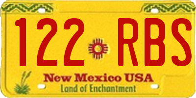 NM license plate 122RBS