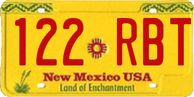 NM license plate 122RBT