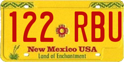 NM license plate 122RBU