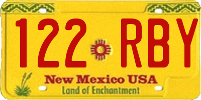 NM license plate 122RBY