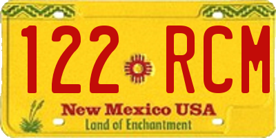 NM license plate 122RCM