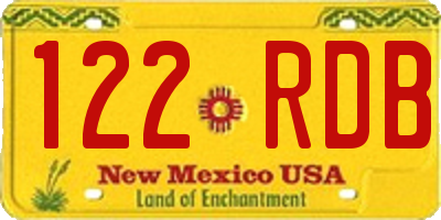 NM license plate 122RDB