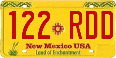 NM license plate 122RDD