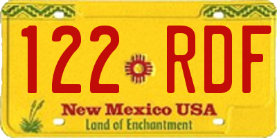 NM license plate 122RDF