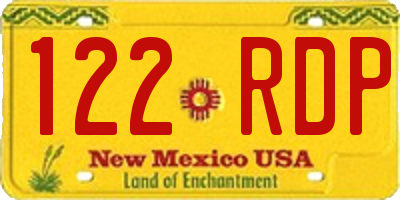 NM license plate 122RDP