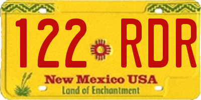 NM license plate 122RDR