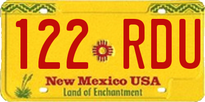 NM license plate 122RDU