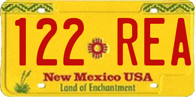 NM license plate 122REA