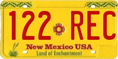 NM license plate 122REC