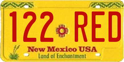NM license plate 122RED